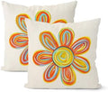 Summer Pillow Covers 16x16 Inch Set of 2 Watercolor Yellow Sun Flower Decorative Throw Pillows Boho Outdoor Sunshine Pillow Cases Linen Farmhouse Cushion Case Decorations for Home Bedroom by JEFERSO