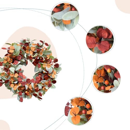 20“ Fall Wreath for Front Door, Autumn Door Wreath Harvest Decor - Image 2