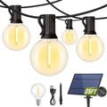 Mlambert 25FT Solar Powered String Lights with 10+1 LED G40 Bulbs, Black by Mlambert