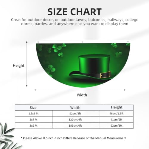 St. Patrick'S Day Hat Semicircular Hanging Decorative Bunting Flag 2pcs - Image 3