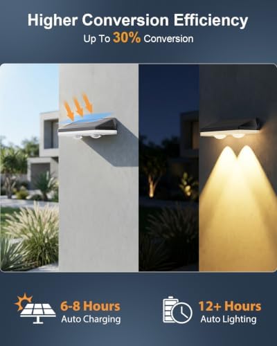 Solar Fence Lights Outdoor,3000/4500/6000K/RGB 13 Mode 16PACK Fence Lights Solar Powered High Brightness LED Lens IP65 Waterproof Solar Wall Light for Outside/Patio/Step/Backyard/Railing Pool/Deck - Image 4