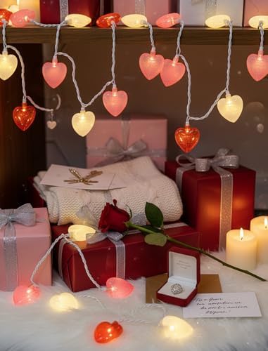 8.5ft Valentine’s Day Heart String Lights Plug in, Valentines Decoration - Image 3