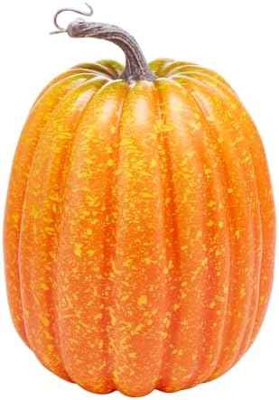 Halloween Autumn Harvest Festival 7 Artificial Pumpkins of Various Styles Decorate Rural Style Farmhouses Foam Pumpkins Thanksgiving Dinner Party Home Festival Autumn Decoration (Orange) - Image 7