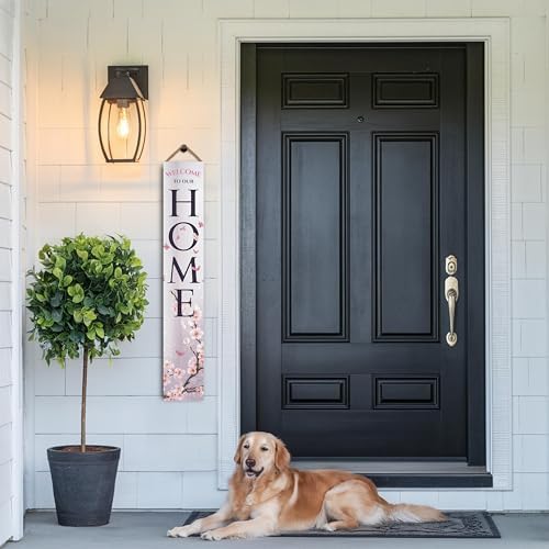 8"x48" Spring Welcome Sign for Front Porch, Hello Spring Porch Sign for Front Door Durable PVC Welcome Home Decorations for Outdoors p (Design 13) - Image 7