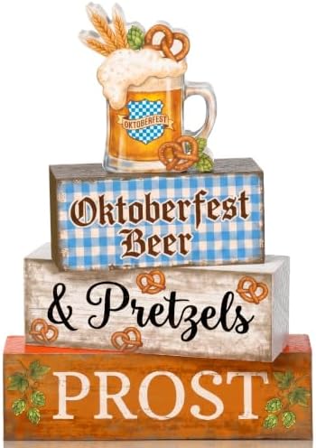 Colingmill 4 Pcs Oktoberfest Table Decorations Wooden Beer Sign by Colingmill