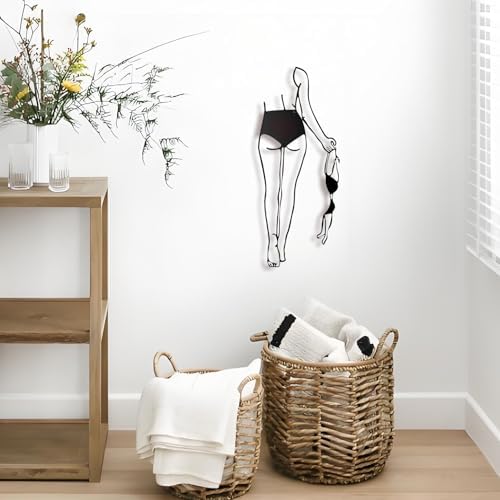 Sexy Metal Wall Art, 3D Abstract Woman Sculpture for Bedroom Black Decor - Image 2