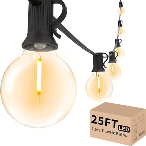 Svater Outdoor String Lights 25 FT G40 LED Patio Hanging Light Waterproof by Svater