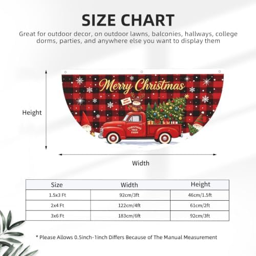 Christmas Tree Gnome Semicircular Hanging Decorative Bunting Flag 2pcs - Image 3