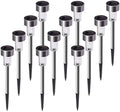 Solar Lights Outdoor, 12Pack Stainless Steel Outdoor Solar Lights - Waterproof, LED Landscape Lighting Solar Powered Outdoor Lights Solar Garden Lights for Pathway Walkway Patio Yard & Lawn-Cool White by SUNNEST