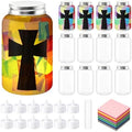 Qinyoung 12 Pcs Religion Cross Mason Jars Crafts Sunday School Crafts by Qinyoung