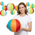 Beach Ball Paper Lanterns, 10-Pc 10 Inch Summer Hanging Decorations by Peywot