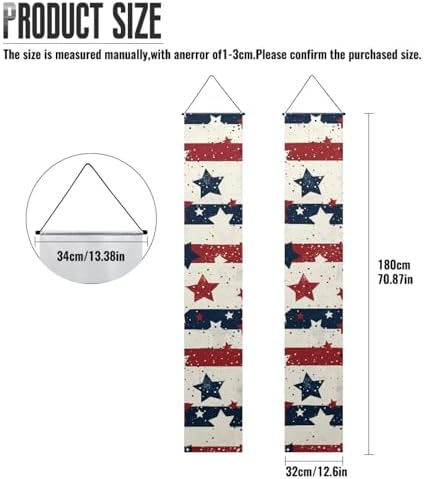 doginthehole 4th of July Door Banner Patriotic Bald Eagle Porch Sign Memorial Day American Flag Stars Stripe Front Door Decorative Hanging Welcome Banner 2pcs USA Decoration Home Outdoor Yard Decor - Image 6