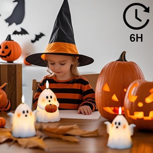 Wondise Halloween Flameless Candles with 6hrs Timer Spooky Ghost - Image 7