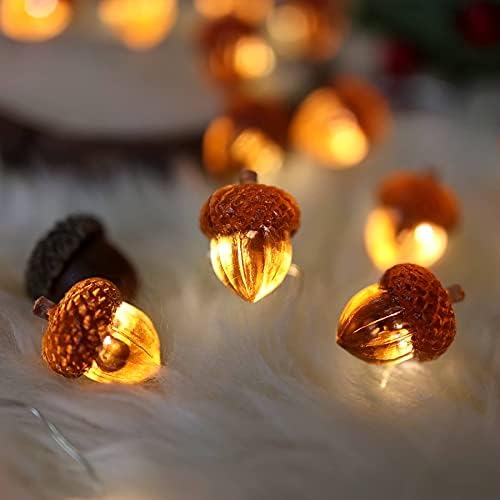 Decorative Fairy Acorn String Lights Thanksgiving Decoration Autumn Garland Cute Novelty Lights 30 LEDs 10 ft Battery Operated for Bedroom Wedding Birthday Harvest Decor by Belniak