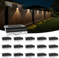 AGOTD Solar Fence Lights Outdoor, 16 Pack Fence Light Solar Powered, Deck Lights Waterproof Led for Garden, Backyard, Patio, Pathway, Railing, Pool, Stairs, Step, Warm White by Agotd