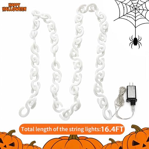 16.4 ft Halloween Chain Lights, Outdoor Orange Halloween Lights - Image 2