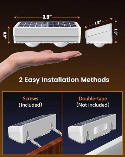 JOFIOS Solar Fence Lights Outdoor Waterproof, 80 Lumens Solar Lights for Fence with Warm White & RGB 8 Colors,Outdoor Solar Light for Deck, Patio, Backyard, Fence, Railing (12-Pack-White) - Image 6