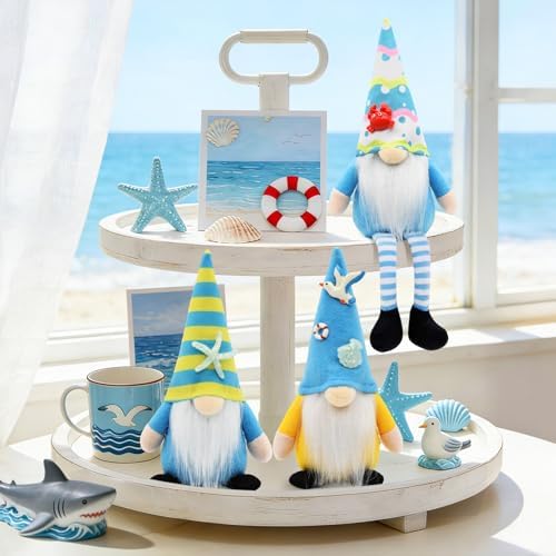 Summer Gnomes 3Pcs, Beach Theme Summer Decorations for Home Office - Image 2