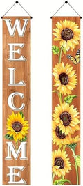 BlissYard Welcome Spring Summer Floral Porch Sign Sunflower Banner Door Sign Decorations Hanging Door Banner Spring Summer Decorations for Front Door Indoor Outside Home Yard Porch Wall Decor by BlissYard