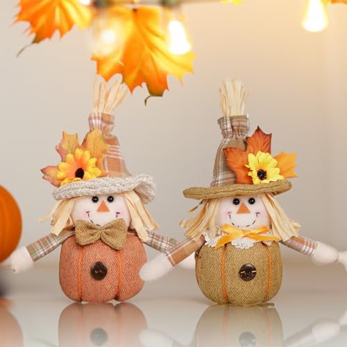 Thanksgiving Fall Decorations Set-52PCS Harvest Decor with Artificial Pumpkins,Acorns,Pinecones,Scarecrow,and Maple Leaves for Autumn Table Centerpiece,Tiered Tray,Home Decor,and Halloween Display - Image 5