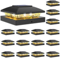 VOLISUN 20 Pack Black Solar Post Cap Lights Fit 4x4 Fence Deck Post by VOLISUN