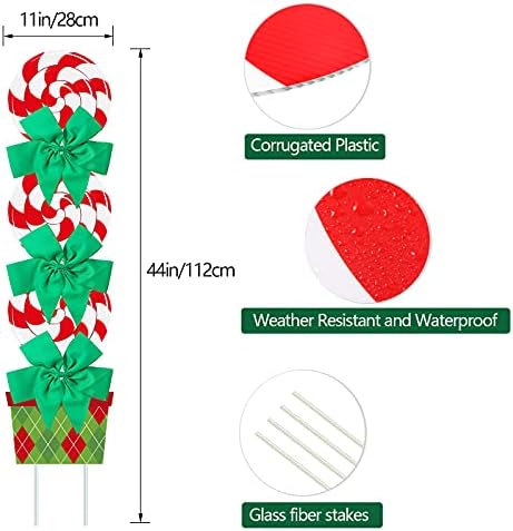 Skylety 2 Sets Christmas Candy Cane Outdoor Decorations with Yard Stake LED - Image 6