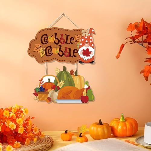 Fall Thanksgiving Door Sign, Wooden Harvest Decorations, Indoor Outdoor Farmhouse Porch Decor (10) - Image 5