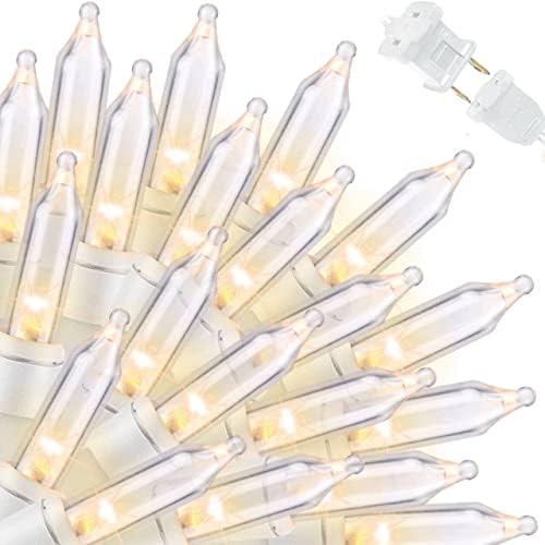 LAMPHOME 100 Count Clear Christmas String Lights, 19.6ft White Wire Fairy Lights, UL Certified Waterproof Indoor & Outdoor String Lights for Xmas Tree, Patio, Wedding, Mother's Day Decor by ULL