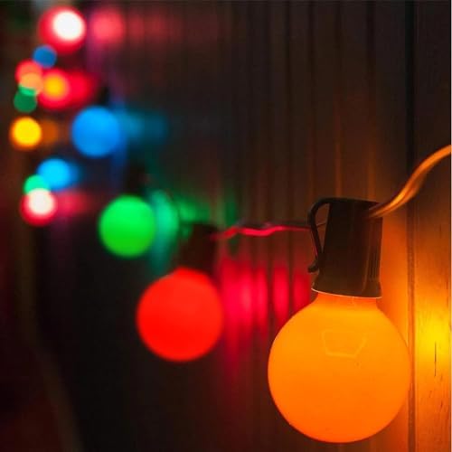 GOOTHY 25Ft Outdoor Multicolor Christmas Lights, G40 Globe Patio String Lights with 27 Ceramic Colorful Bulbs(2 Spare), Outside Christmas Lights for Holiday Party Backyard Decor - Image 5