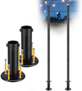 String Light Poles for Outside Deck 2 Pack 8FTHeavy Duty Metal Garden Outdoor Light Poles for Solar String Light Bulbs Hanging Kit for Yard Garden Fence Post Deck Party Wedding by Unknown