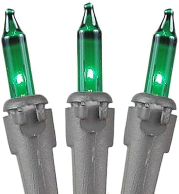 Novelty Lights 11 Feet 50 Bulbs Green Incandescent Mini Lights, Brown Wire - Image 4