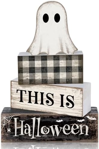 Lineshading 4 Pcs Halloween Table Decor For Home Ghost Tiered Tray Decor by Lineshading
