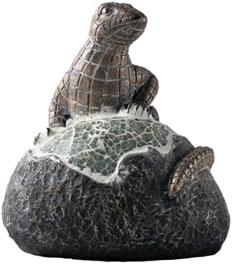 Rezpuao Solar Garden Outdoor Statues Lizard with LED Lights - Lawn Decor Lizard Statue for Patio, Balcony, Yard Ornament - Unique Housewarming Gifts - Image 2