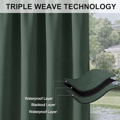 RYB HOME Outdoor Curtains for Patio Waterproof Privacy Thermal Insulated - Image 6