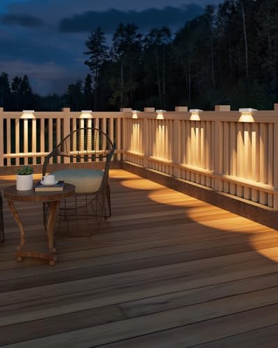 VOLISUN Solar Deck Lights 12 Pack, Warm White Glow LED Large Size Lamp, IP65 Waterproof Step Lights Outdoor for Deck, Step, Fence, Railing, Wall and Stairs (White) - Image 6