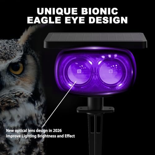 Solar Black Light Outdoor 395nm, Halloween Decorations Glow Party, 2-Pack - Image 3