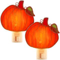 Baquler 2 Pcs Stained Glass Pumpkin Night Light Plug in Wall by Baquler