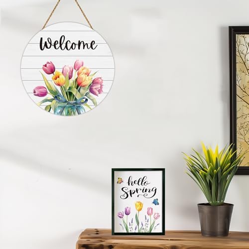 Spring Decorations for Home Spring Door Decor Mason Jar Tulip Wall Decor - Image 7