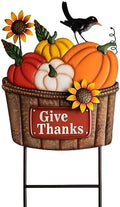TERESA'S COLLECTIONS Fall Outdoor Decor Metal Pumpkin Garden Stake 28.7" by TERESASCOLLECTIONS