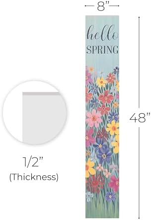 8"x48" Spring Welcome Sign for Front Porch, Hello Spring Porch Sign for Front Door Durable PVC Welcome Home Decorations for Outdoors p (Design 2) - Image 5