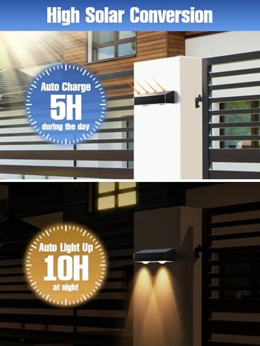 Solar Fence Lights Outdoor Waterproof LED, RGB Fence Solar Lights - Image 4