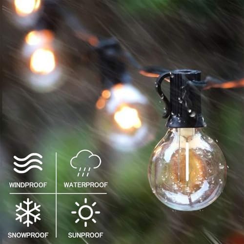 SUNTHIN 27FT Globe Outdoor String Lights with 14 G40 LED Bulbs (1 Spare) - Image 4