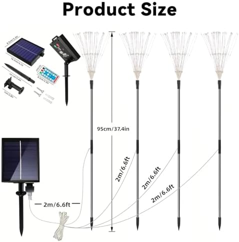 Slyuexu Solar Garden Lights Outdoor, 4 Pack Total 480 LED - Image 6