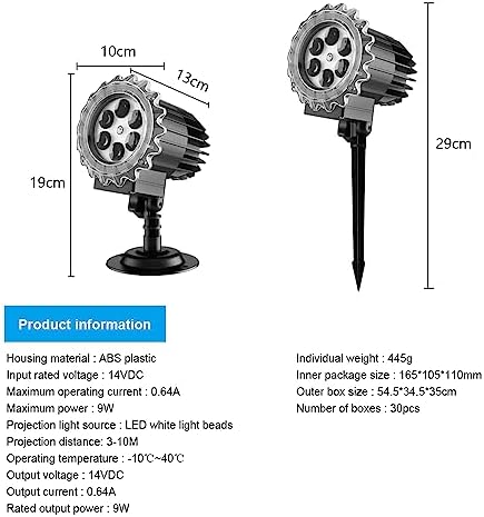 Snowfall Christmas Light Projector, Indoor Outdoor Holiday Night Light Projector, Rotating Snow Falling Projector Lamp for Halloween Xmas New Year Gift Wedding Garden Landscape Decorative - Image 6