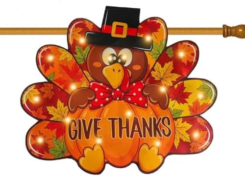 Thanksgiving Garden Flag, Turkey Fall Porch Decor, 12x18 In by FLAGMESAGE