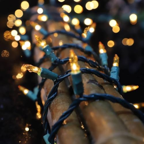 LAMPHOME Christmas Lights 100 Count Mini Yellow Lights 20ft Green Wire Christmas Tree String Lights Set for Outdoor Indoor Christmas Decorations Wedding Decorations Valentines Day Decor - Image 6