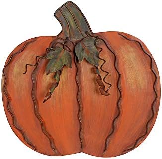 Pumpkin Decoration for Home Free Standing Metal Flat Pumpkins by wovorins
