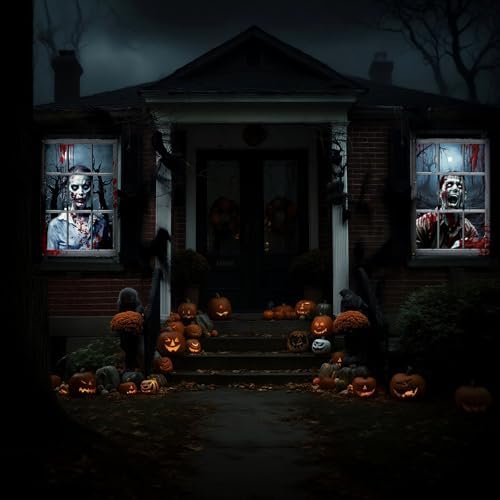 2-Pack Halloween Decorations Window Decor, Zombie Couple 32 x 47 Inch - Image 6