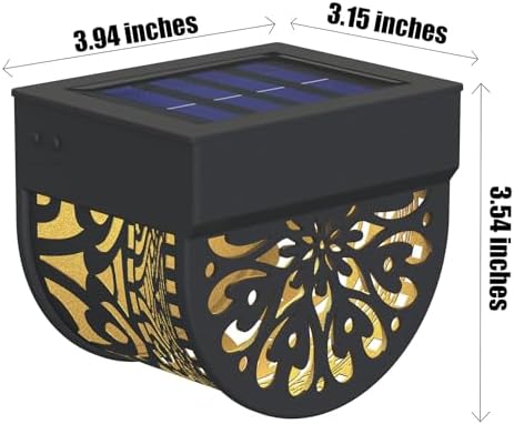 4 Pack Solar Fence Lights Outdoor Wall Lights Plastic Solar Powered Deck Step Stair Lights Mandala Theme Waterproof Fence Solar Light for Garden Post Patio Yard Decor, Gardening Gifts for Women Mom - Image 7