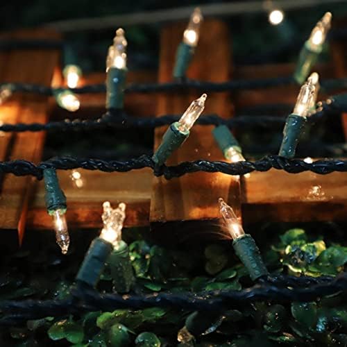 LAMPHOME Warm White Christmas String Lights 300 Count 63.8ft (2 Pack of 150L), Incandescent Mini Lights, Waterproof Outdoor Indoor Clear Christmas Lights for Xmas Tree Garland Holiday Decor - Image 2